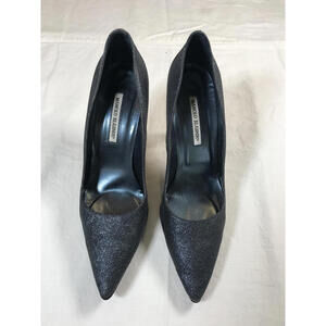 Manolo Blahnik Women's Blue Glitter Pumps